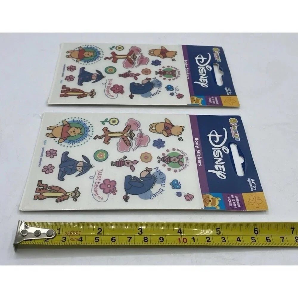 Winnie The Pooh Body Stickers Sandy Lion Disney Vintage Unopened Lot of 2 Packs